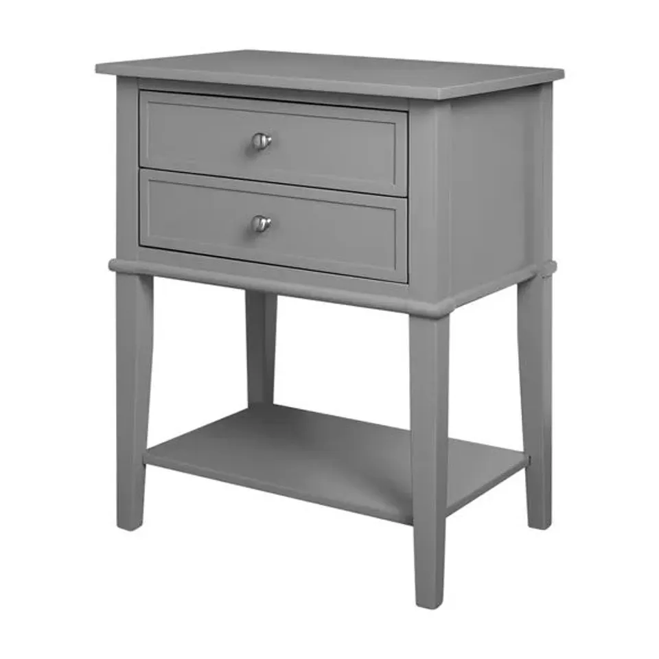 BOXED FRANKLIN BEDSIDE TABLE IN GREY X2