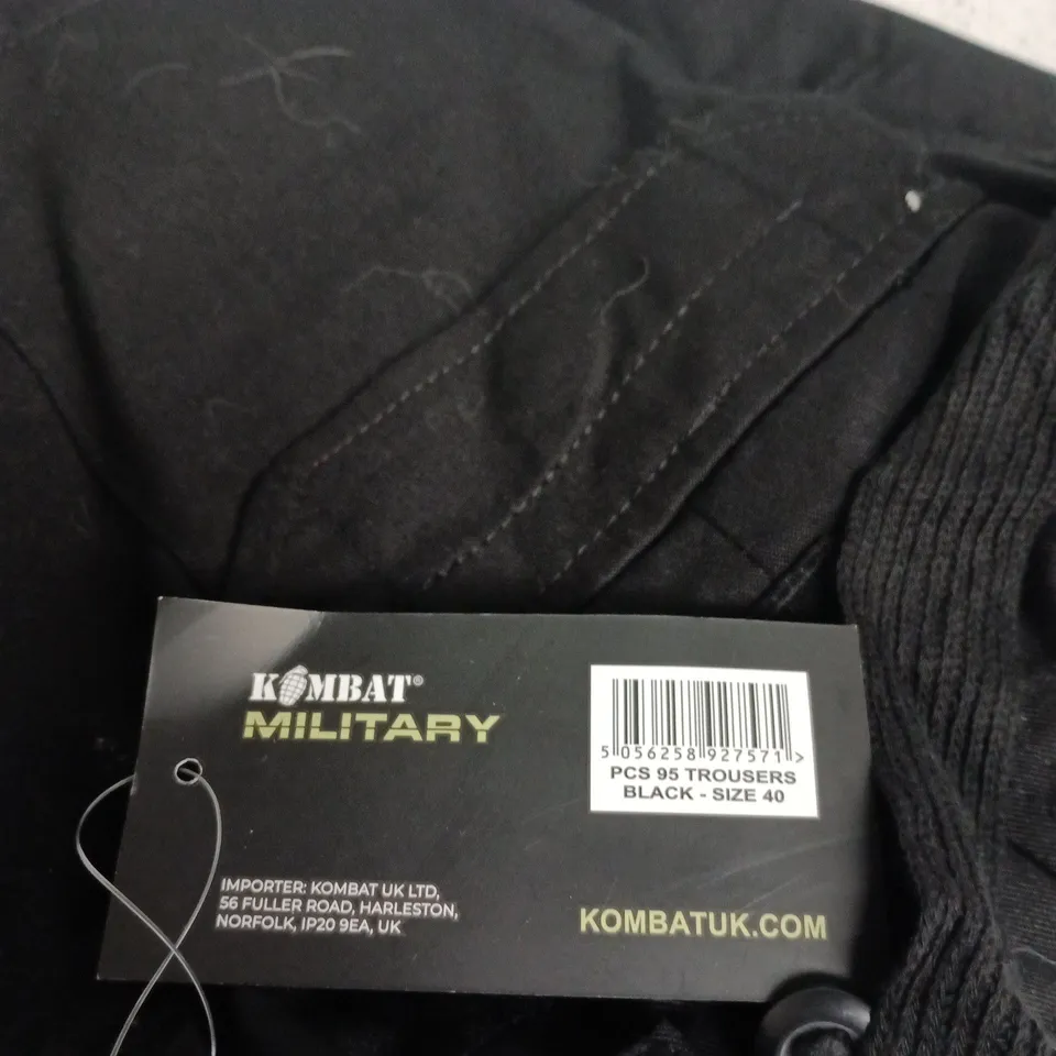 KOMBAT MILITARY PCS 95 TROUSERS – BLACK, SIZE 40