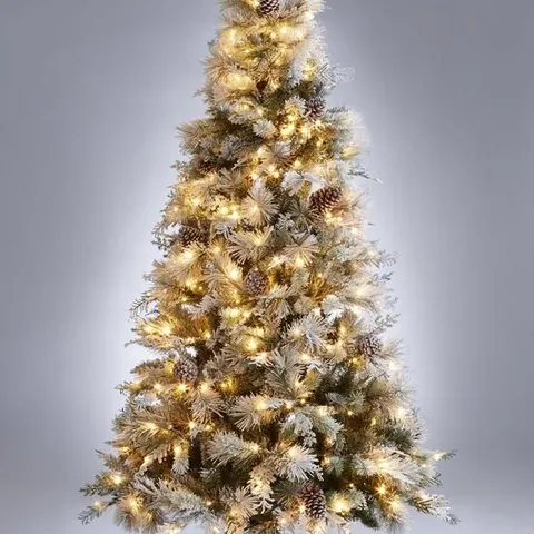 7FT DENVER FLOCKED PRE LIT TREE - COLLECTION ONLY