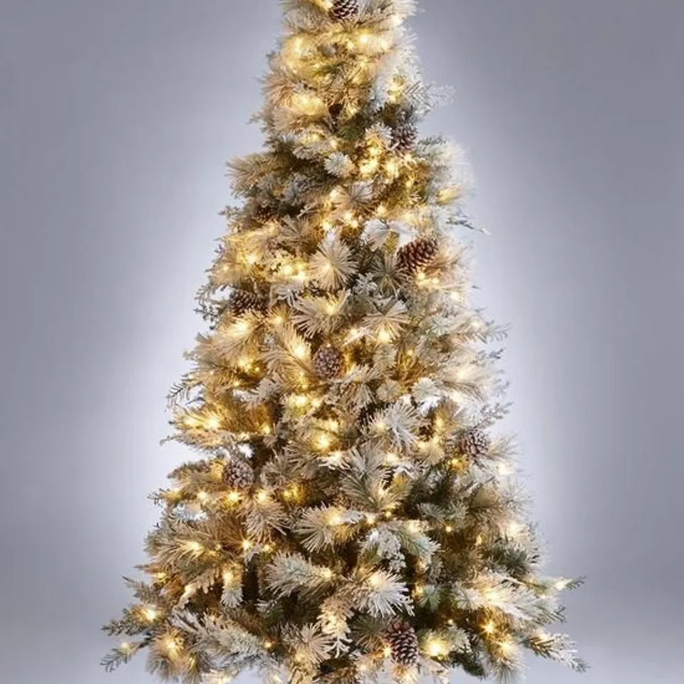 7FT DENVER FLOCKED PRE LIT TREE - COLLECTION ONLY RRP £199.99