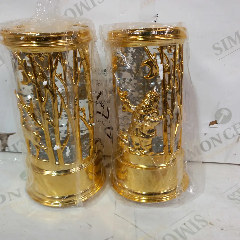 HOME REFLECTIONS SET OF PRELIT SWIRLING GLITTER SCENIC PILLARS