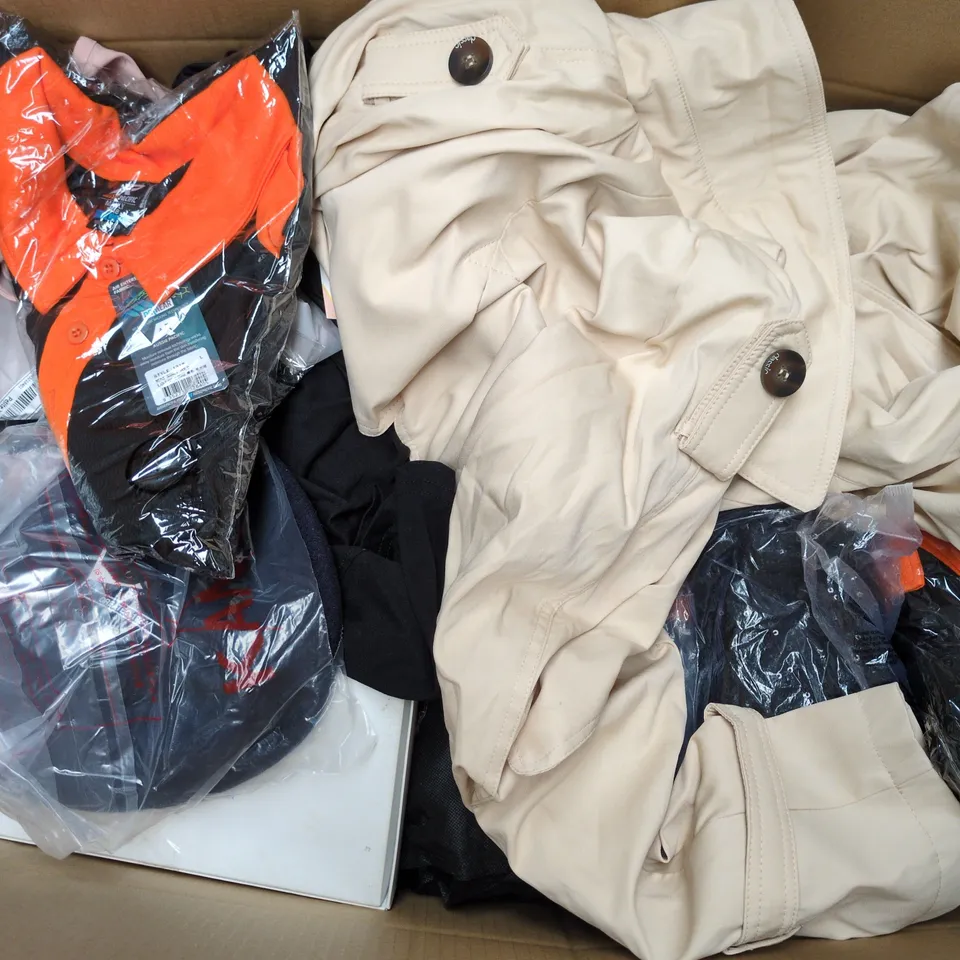 APPROXIMATELY 30 ASSORTED CLOTHING ITEMS IN VARIOUS SIZES, STYLES & COLOURS TO INCLUDE BRANDS SUCH AS FASHION, KANGOL, AUSSIE PACIFIC, ETC - COLLECTION ONLY