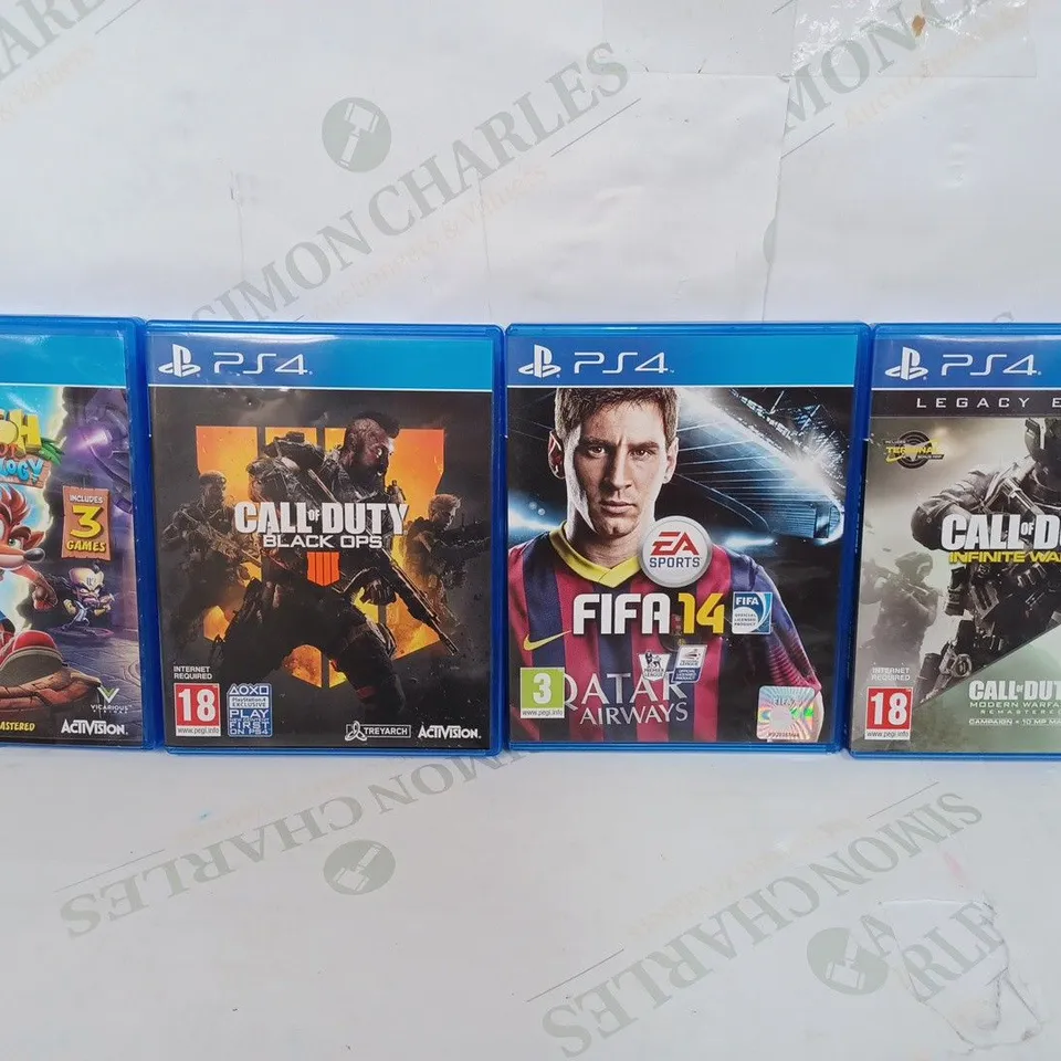 LOT TO CONTAIN A PLAYSTATION 4, INCLUDES CONSOLE, 8 X PS4 GAMES, 2 X CONTROLLERS & CONSOLE WIRES