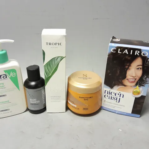 APPROXIMATELY 20 ASSORTED HEALTH & BEAUTY ITEMS TO INCLUDE - CERAVE FOAMING CLEANSER, MANSCAPED BEARD SHAMPOO AND SANCTUARY SPA BODY BUTTER