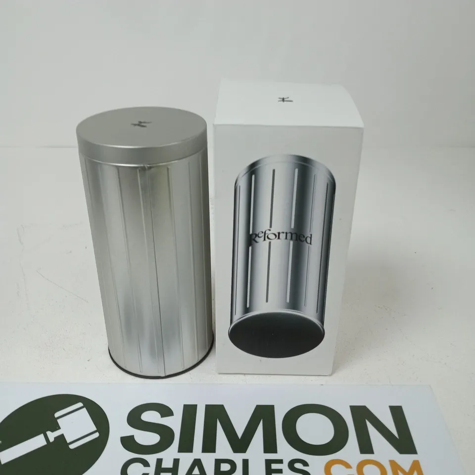 BOXED REFORMED METAL STORAGE TIN 