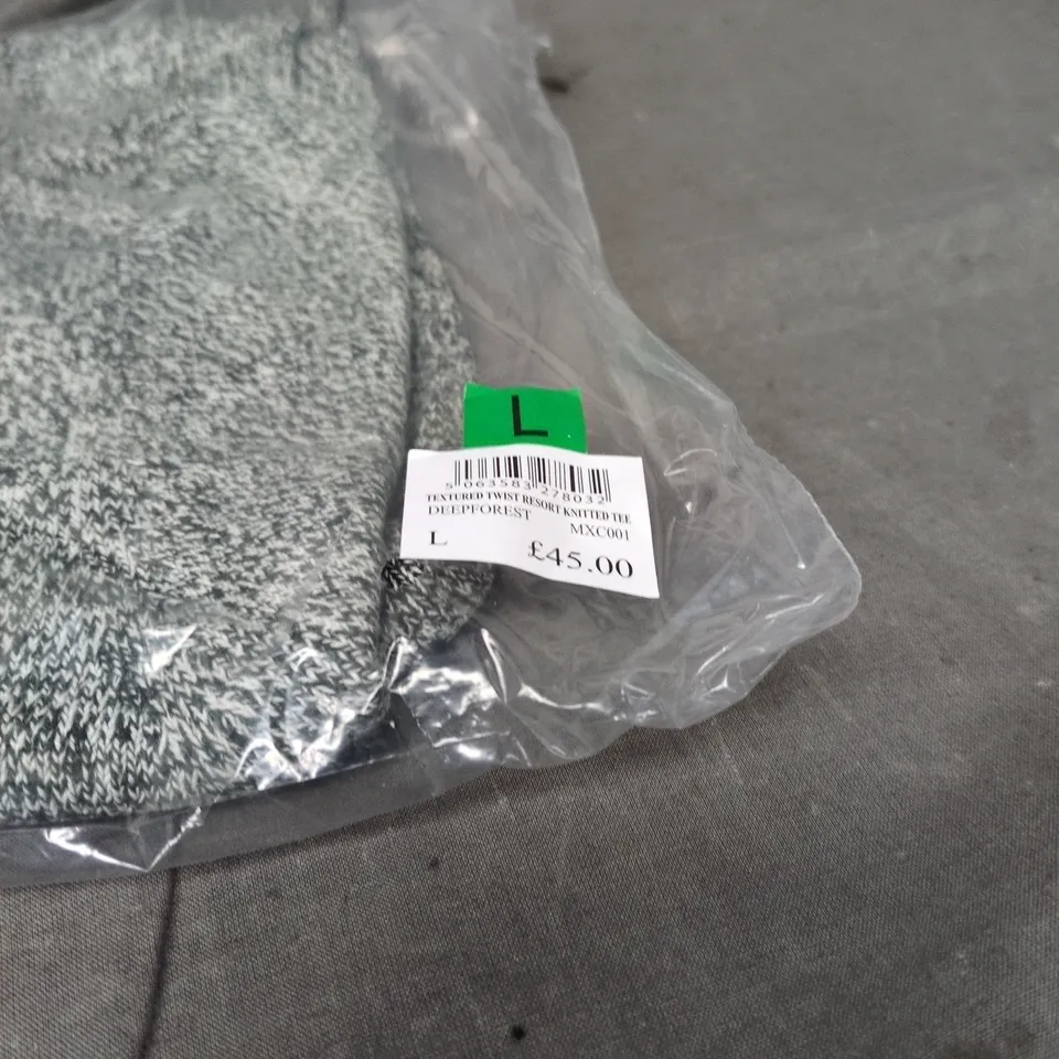 BAGGED CREW CLOTHING COMPANY KNITTED TEE DEEPFOREST LARGE