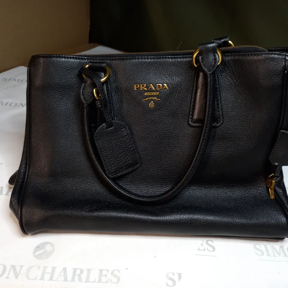 PRADA BLACK LEATHER BAG WITH STRAPS