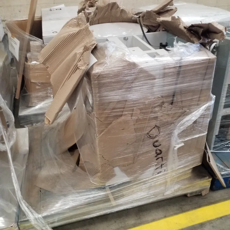 PALLET CONTAINING 3 VANITY UNITS & 1 BASIN