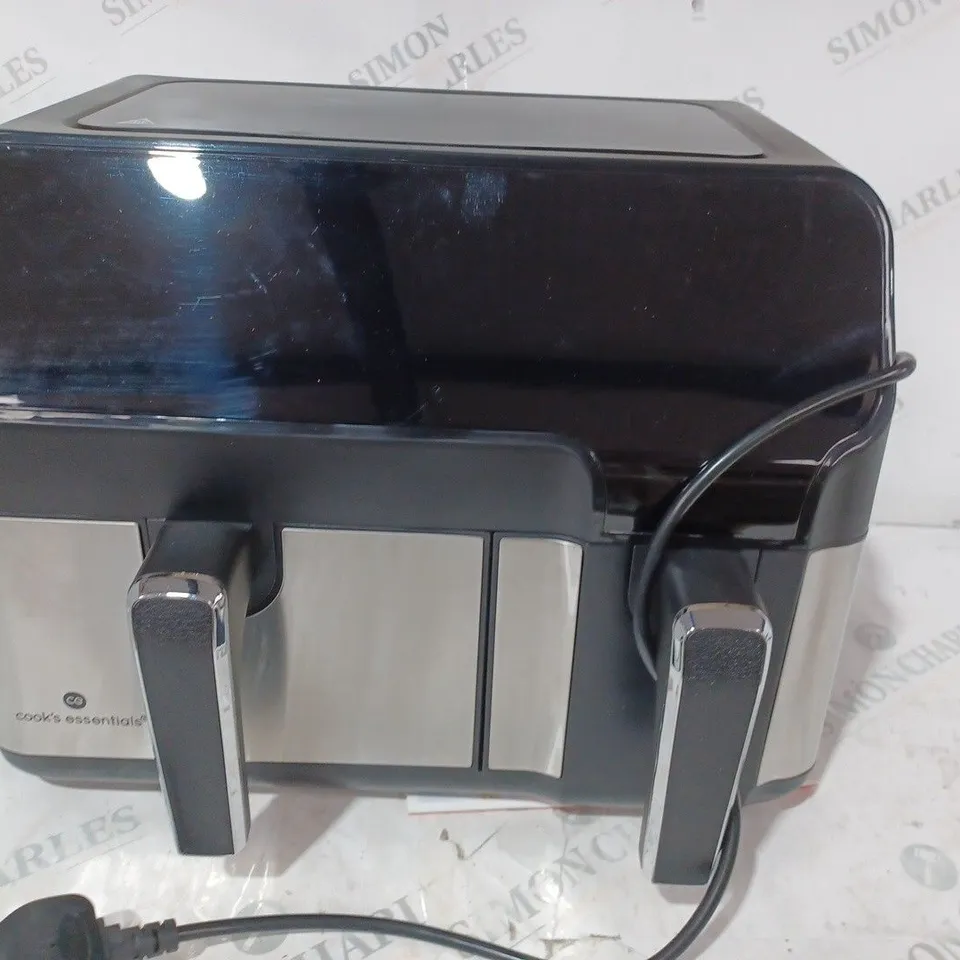 BOXED COOK'S ESSENTIALS 7.7L DUAL AIR FRYER, BLACK