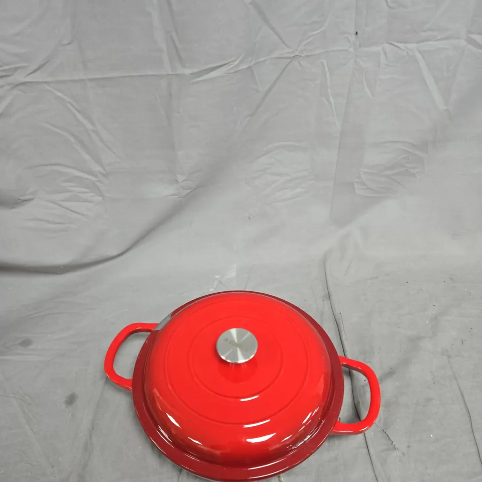 SUNNEX CAST IRON DUTCH OVEN – RED ENAMELLED WITH LID 