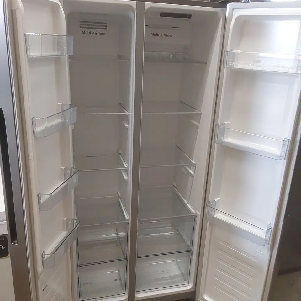 LOGIK LESSBSX23 SLIM AMERICAN-STYLE FRIDGE FREEZER - INOX