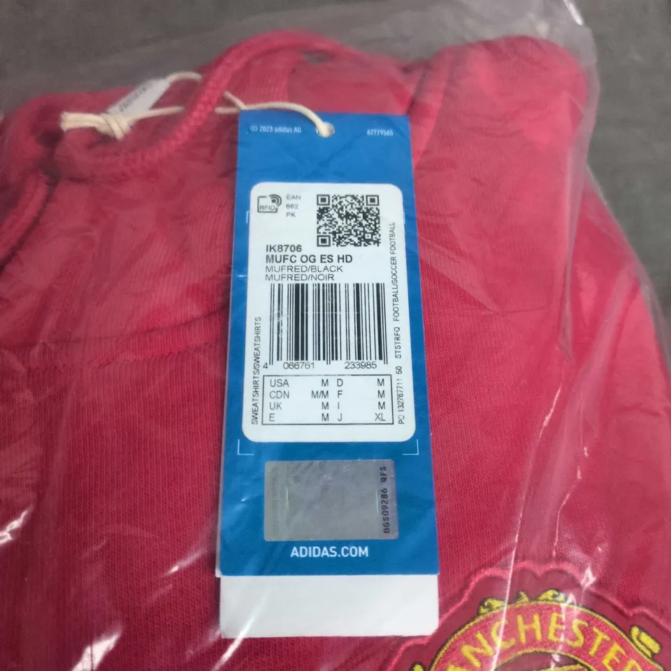 ADIDAS MANCHESTER UNITED ESSENTIALS TREFOIL HOODIE – MEN'S, SIZE UK M