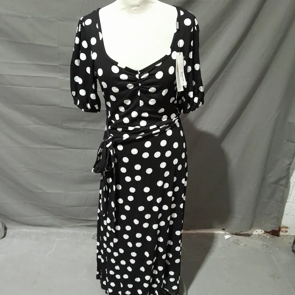 ROMAN POLKADOT SWEETHEART DRESS BLACK SIZE 12