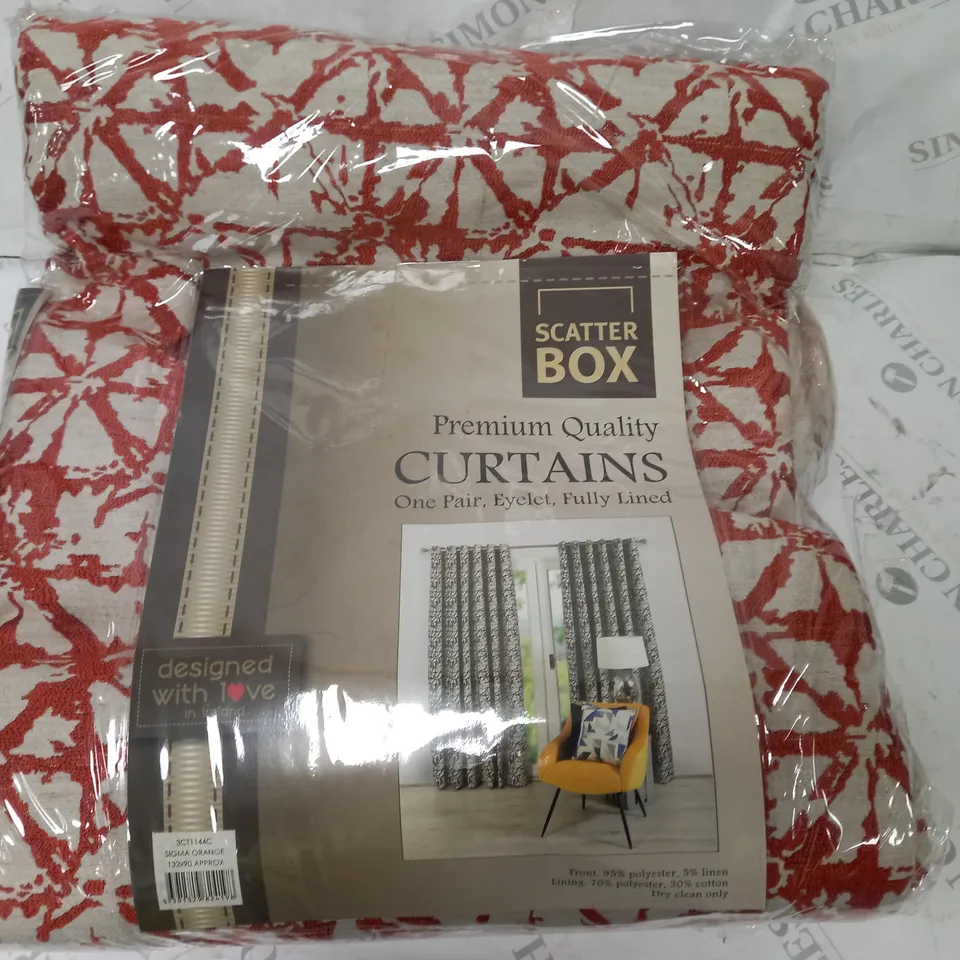SCATTER BOX SIGMA ORANGE CURTAINS - 132X90CM
