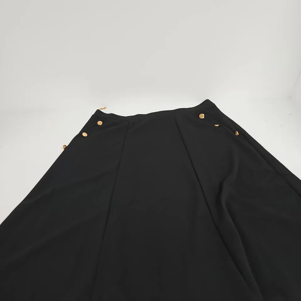 ANONYMOUS BLACK GOLD BUTTON SKIRT – UK SIZE 22