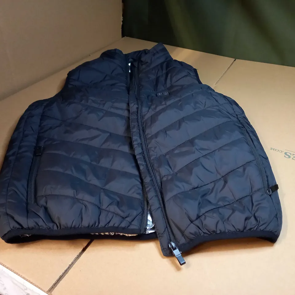 DESIGNER BLACK PADDED USB HEATED GILET - LARGE