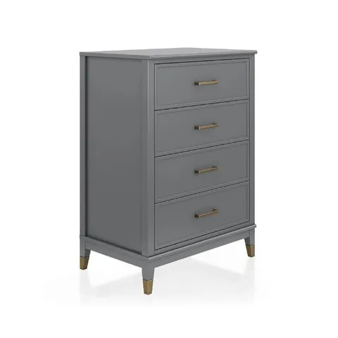 BOXED WESTERLEIGH 4 DRAWER DRESSER - GRAPHITE GREY (1 BOX)
