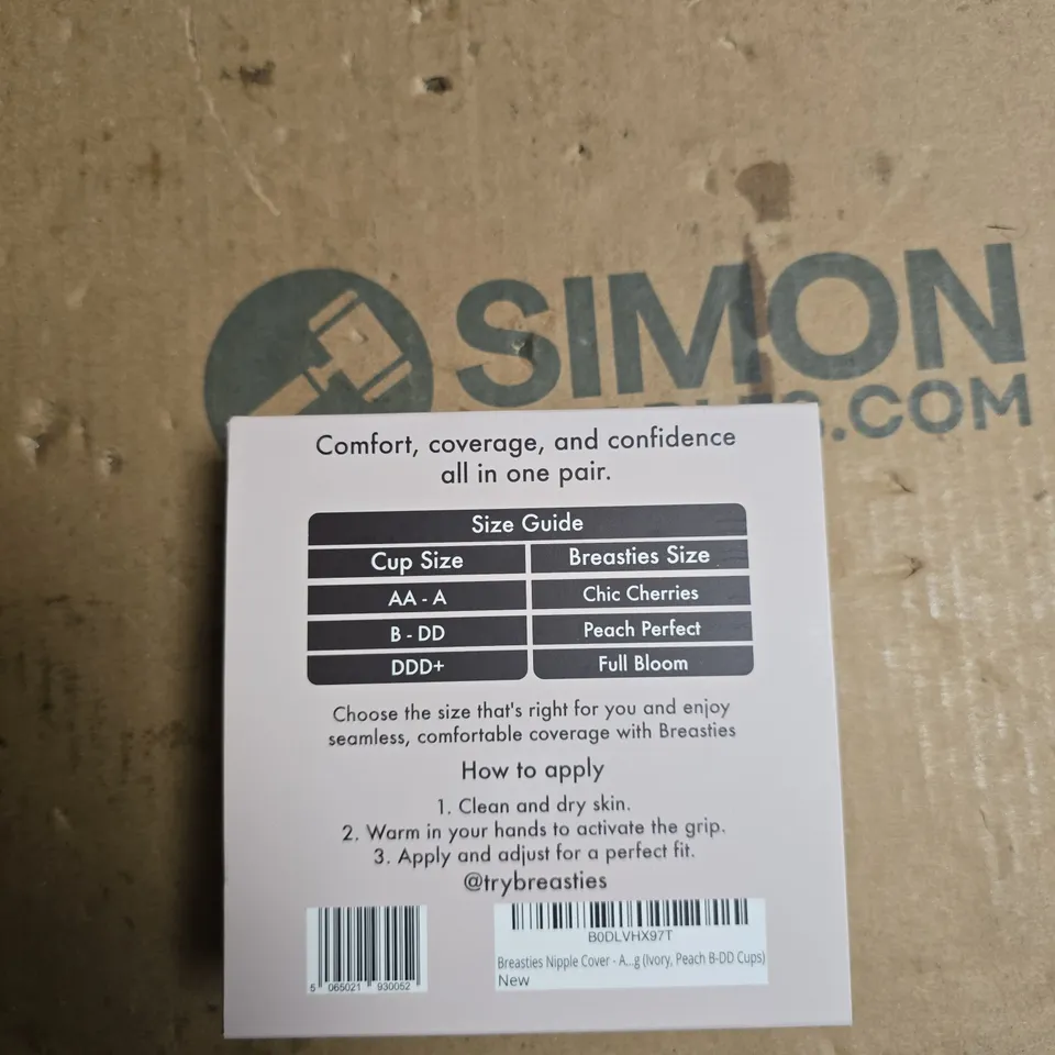 BREASTIES NIPPLE COVERS – IVORY, 1 PAIR, 10CM (PEACH PERFECT)