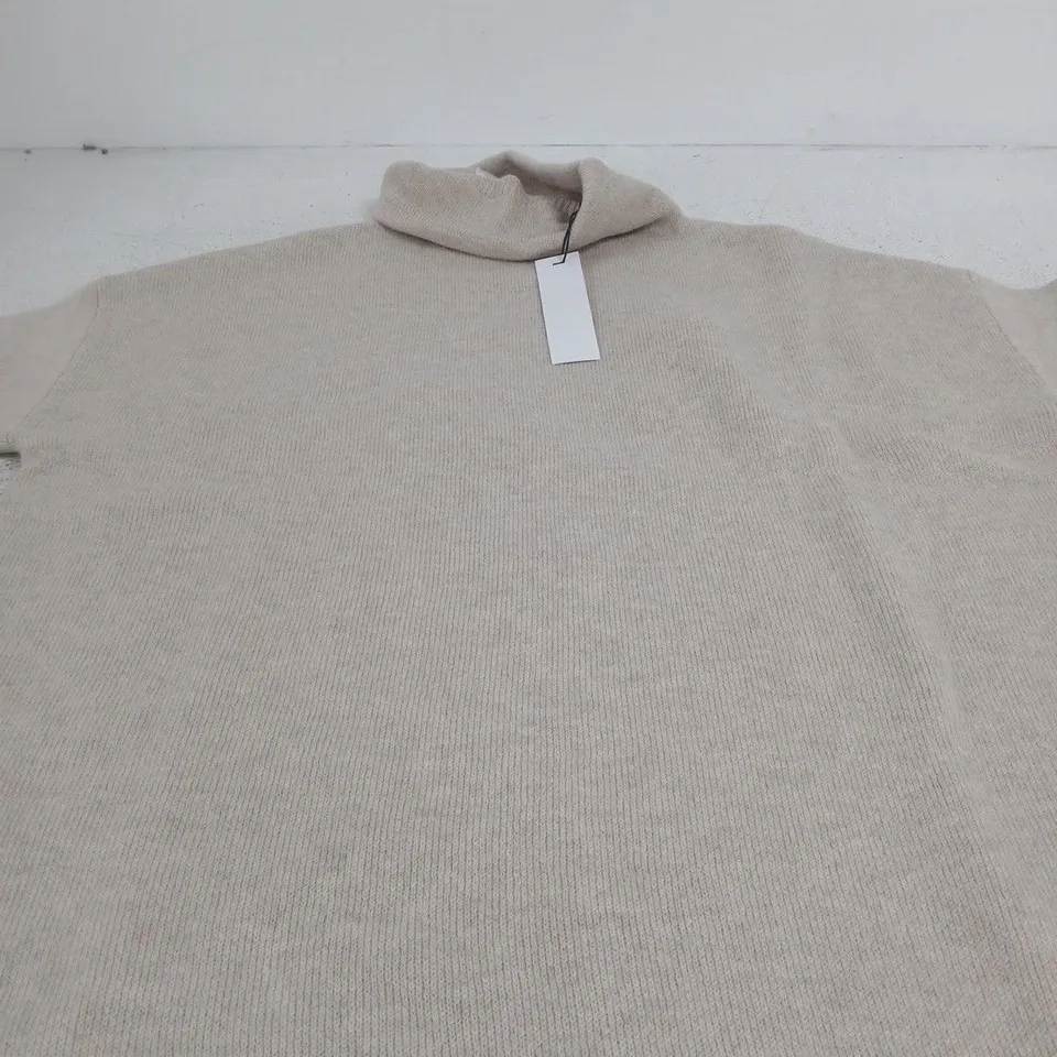 NOELEVEN CREAM CASHMERE-BLEND FUNNEL-NECK JUMPER – UK SIZE S – NEW WITH TAGS