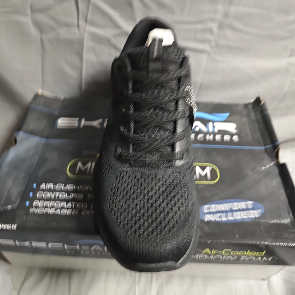 SKECH-AIR BY SKECHERS – BLACK MEMORY FOAM MESH SNEAKERS (PAIR, BOXED) - SIZE 10