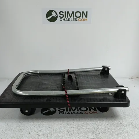 PLATFORM TROLLEY / DOLLY WITH CURVED STEEL RAILS, FOUR WHEELS