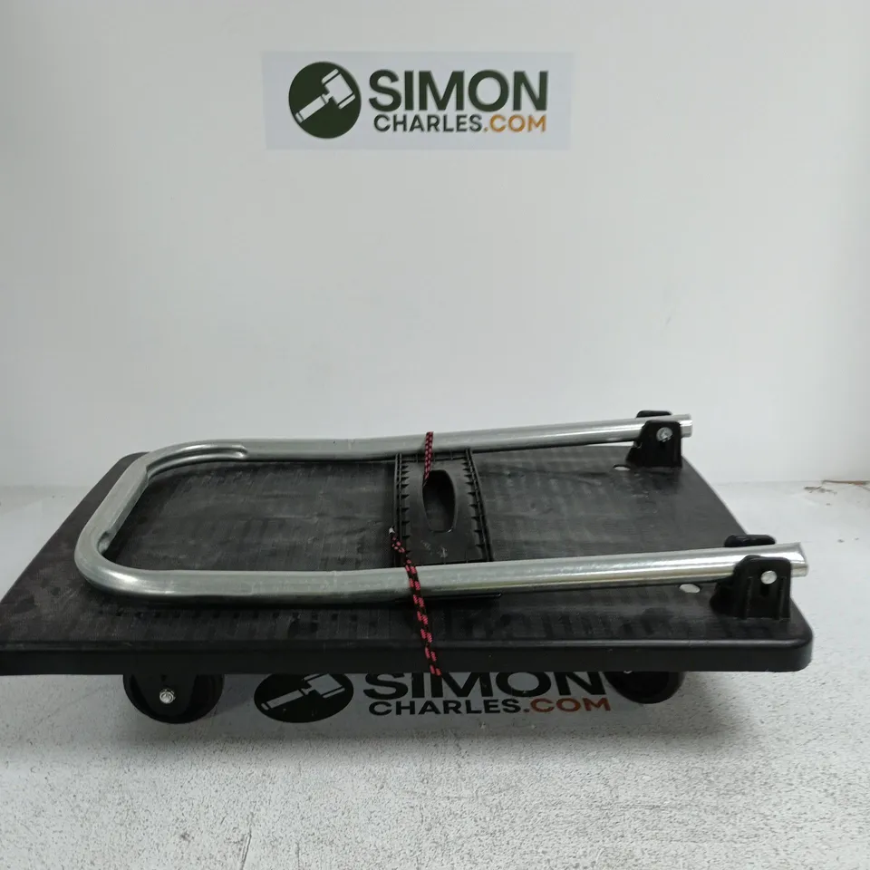 PLATFORM TROLLEY / DOLLY WITH CURVED STEEL RAILS, FOUR WHEELS