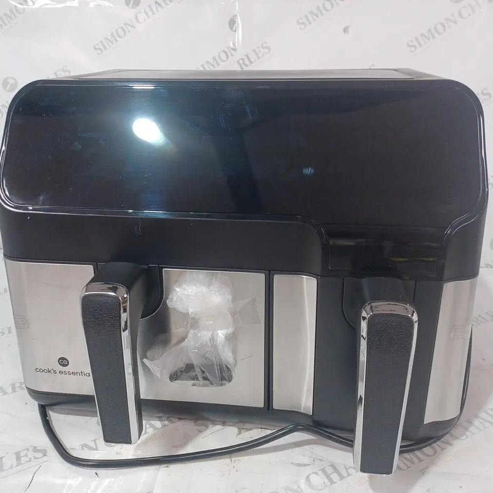 COOK'S ESSENTIALS 7.7L DUAL AIR FRYER, BLACK