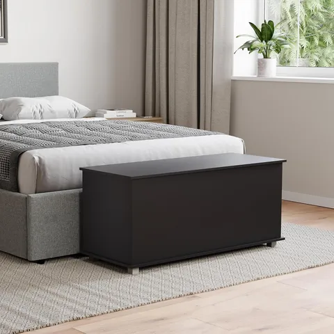 BOXED VIDA LARGE STORAGE OTTOMAN - BLACK (1 BOX)