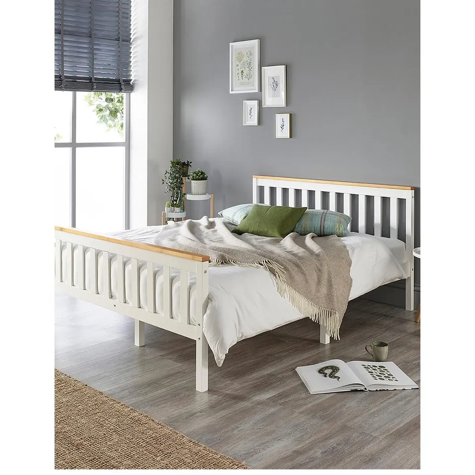 BOXED CLAYTON WOODEN KING BED 
