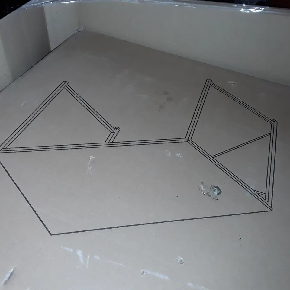 UNPROCESSED PALLET OF ASSORTED ITEMS TO INCLUDE BOXED DESKS, REALLY USEFUL BOX AND WALL MOUNT