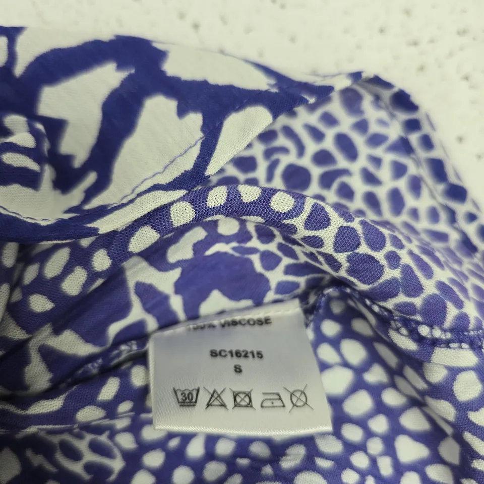 PURE & NATURAL WOMEN'S DRESS – PURPLE & WHITE PRINT – UK SIZE S