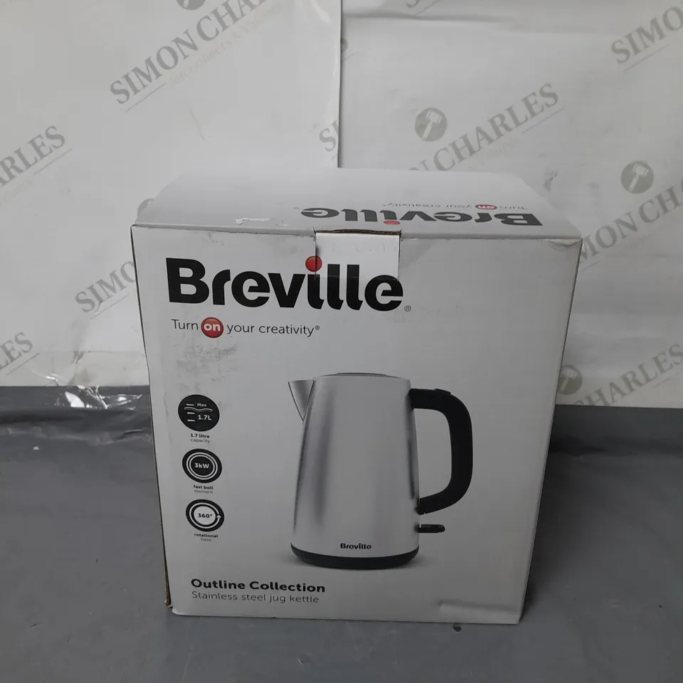 BOXED BREVILLE OUTLINE COLLECTION STAINLESS STEEL JUG KETTLE