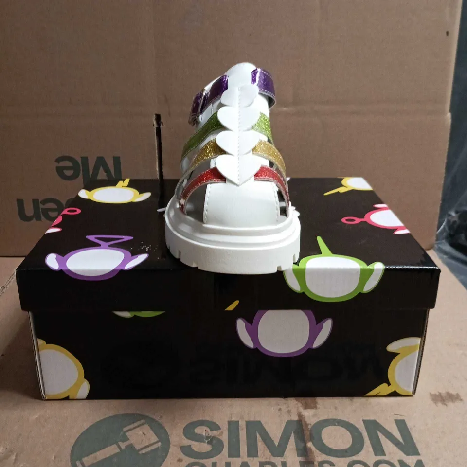 KOI KIDZ TELETUBBIES GLITTER TRUMPETS SANDALS WHITE MULTI SIZE 13