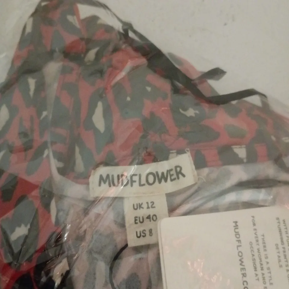 MUDFLOWER COUTURE – WOMEN'S TOP – RED LEOPARD PRINT (UK 12)