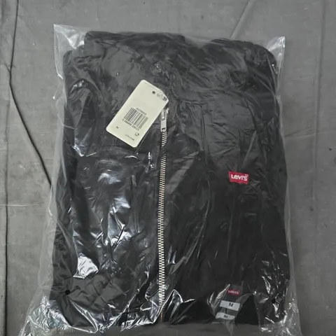 BAGGED LEVIS MENS FULL ZIP HOODIE IN BLACK - MEDIUM