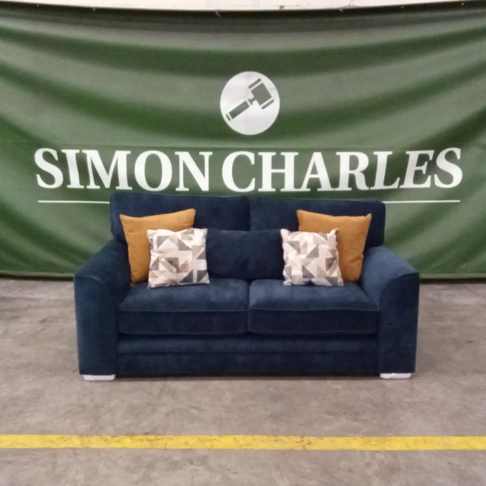 KALUNA FABRIC 2 SEATER SOFA - NAVY RRP £1249