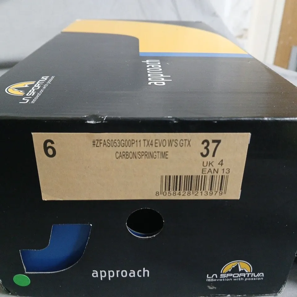 BOXED LA SPORTIVA TX4 EVO GTX WOMEN’S APPROACH SHOES – UK 4, GREY/BLACK WITH PINK ACCENTS