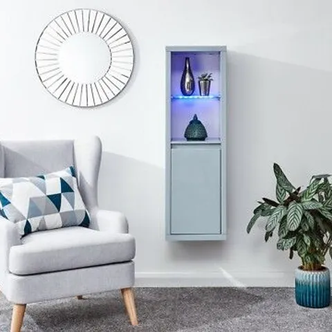 BRAND NEW BOXED POLAR HIGH GLOSS WALL MOUNTED LED DISPLAY UNIT - GREY