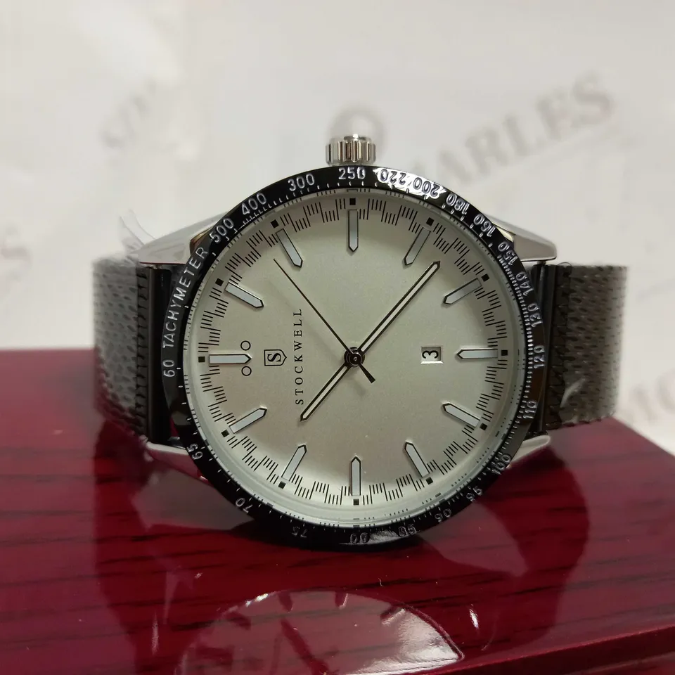 STOCKWELL DATE DIAL MESH STRAP WRISTWATCH RRP £650
