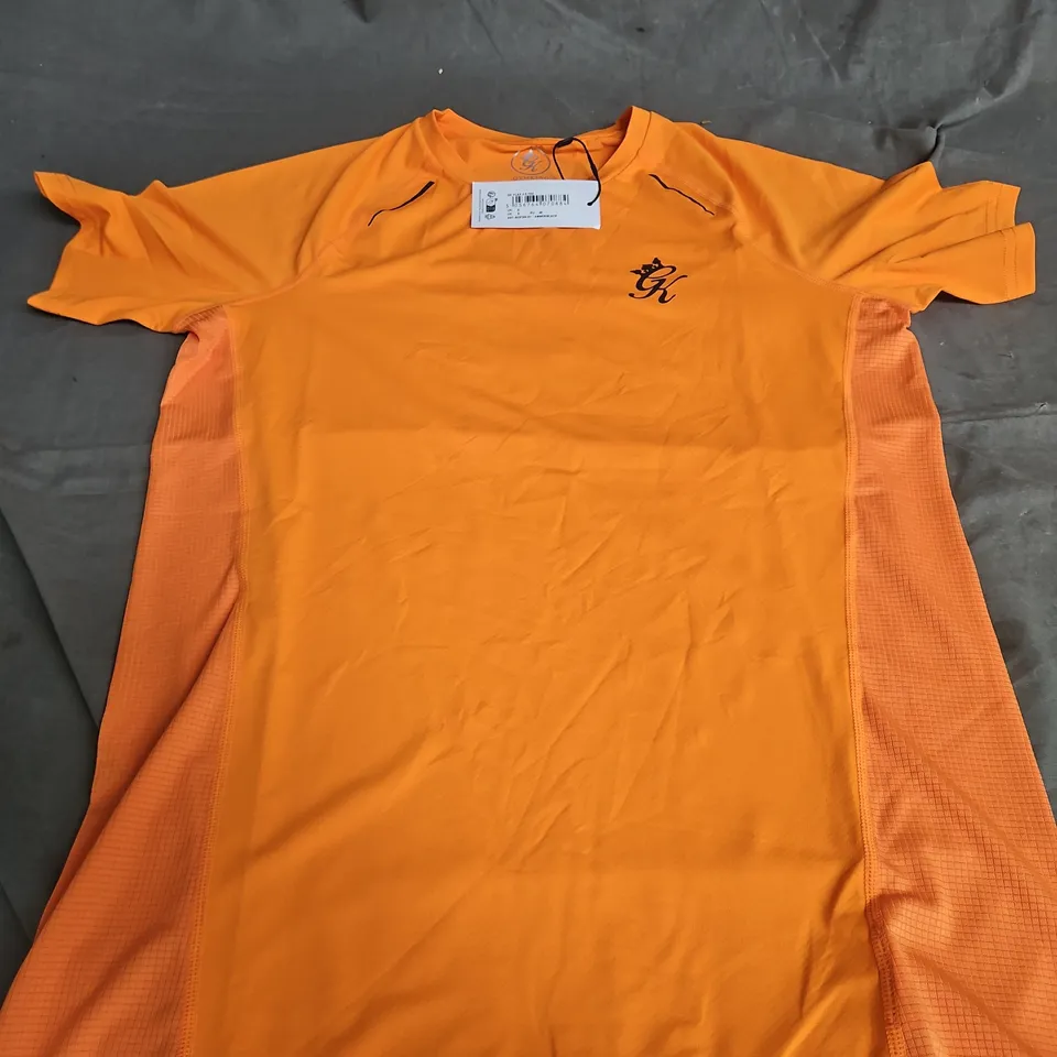 GK Flex 2.0 Tee – Amber/Black, Size S (GymKing)