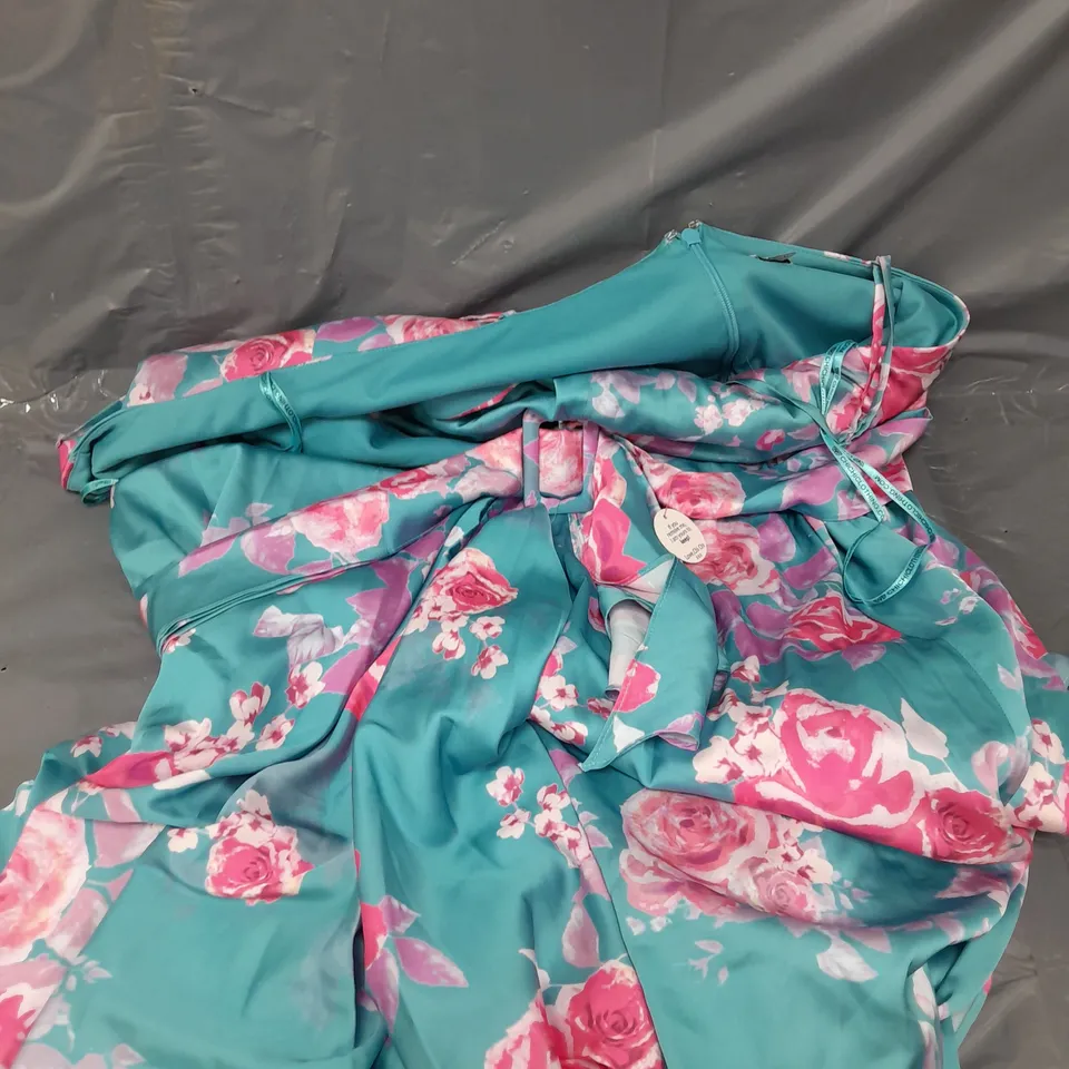 CHI PLUS SIZE CAMI FLORAL WRAP MIDI DRESS - 22