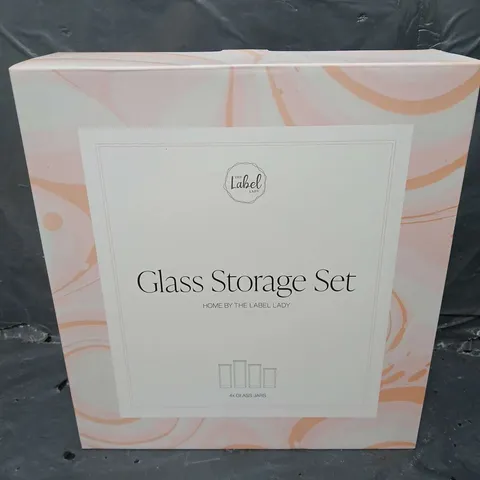 BOXED THE LABEL LADY GLASS STORAGE SET - COLLECTION ONLY 