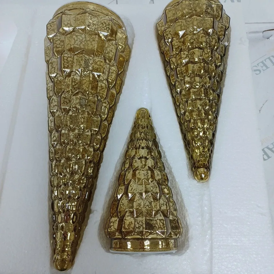 ALISON CORK SET OF MERCURY GLASS TREES 