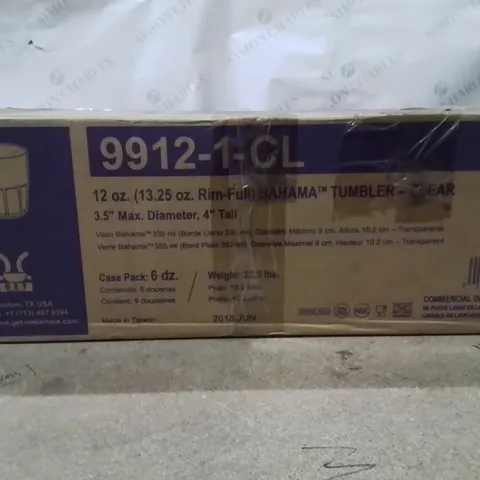 BOXED 12OZ BAHAMA CLEAR TUMBLERS 6DOZEN