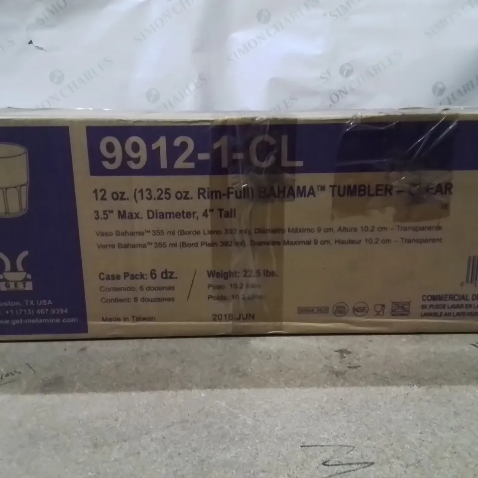 BOXED 12OZ BAHAMA CLEAR TUMBLERS 6DOZEN