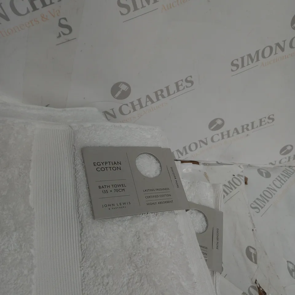 2 X JOHN LEWIS EGYPTIAN COTTON BATH TOWEL 135 X 70CM