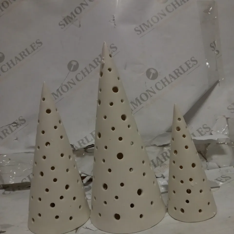 K BY KELLY HOPPEN SET OF CONICAL PORCELAIN TREES