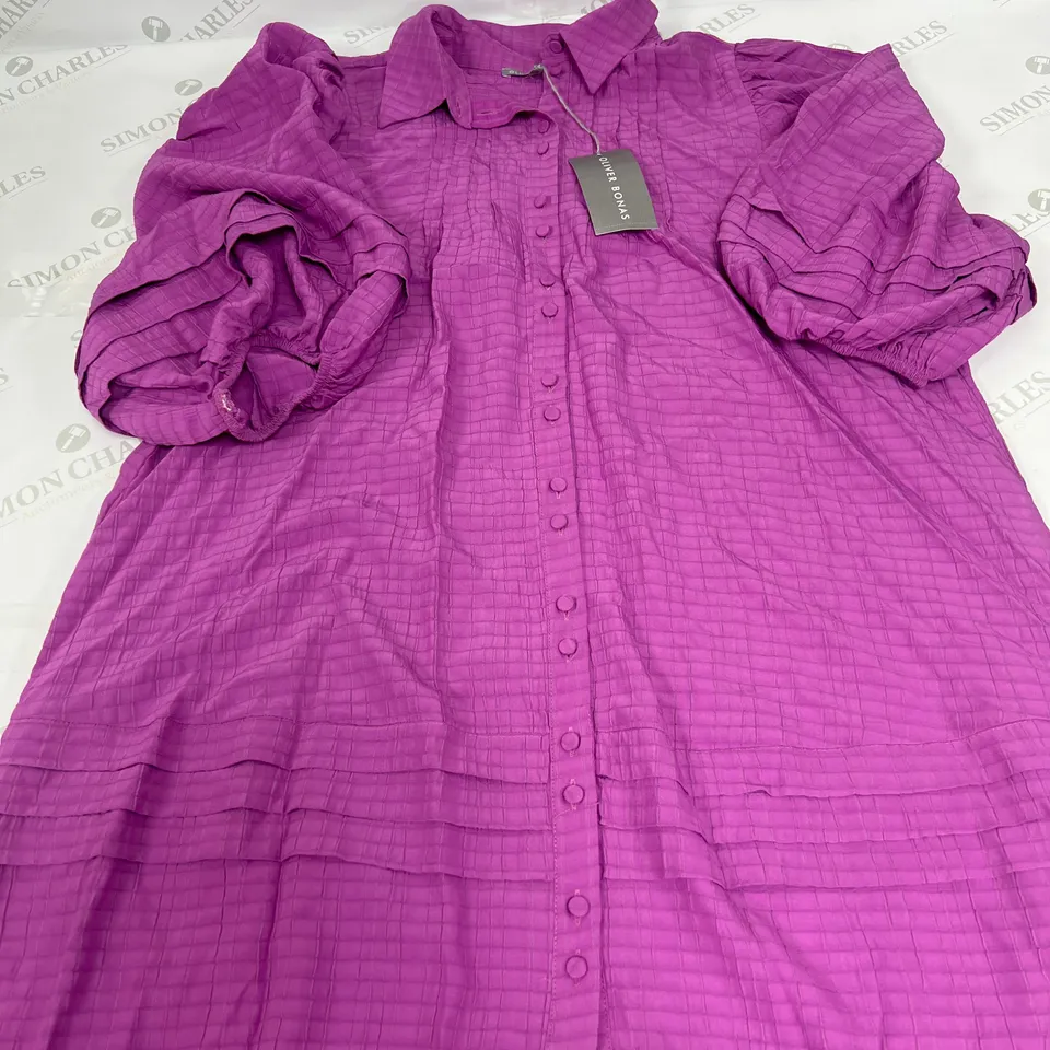 OLIVER BONAS SLEF CHECK MINI DRESS IN PINK SIZE 16