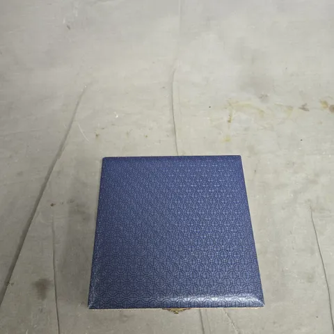 SIX-PIECE ORNATE SILVER-PLATED SPOON SET IN BLUE PRESENTATION BOX 