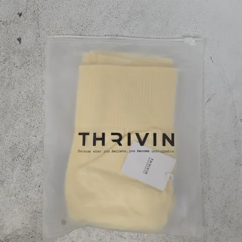 BAGGED THRIVIN ELEVATE SCULPTING HIGH WAIST SCRUNCH LEGGINGS IN BUTTER SIZE XS